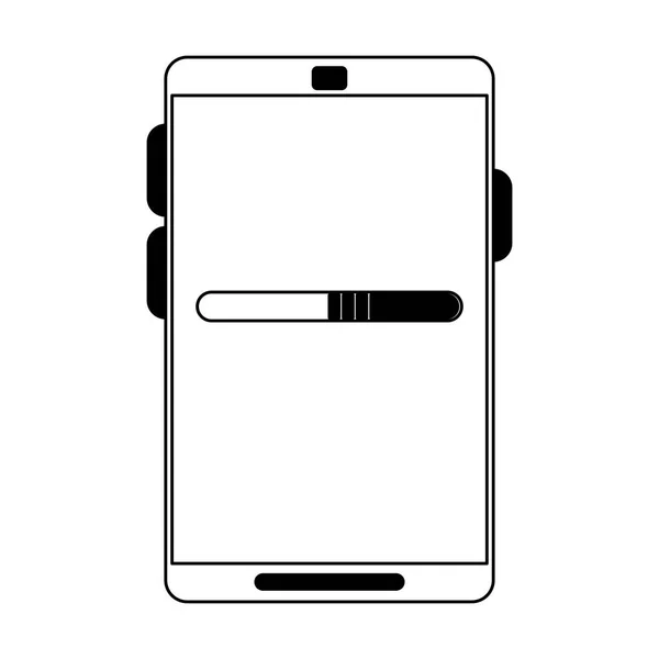 Smartphone mobil technológia fekete-fehér — Stock Vector