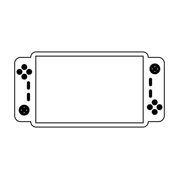 Videogame console portable technology black and white — Stock Vector