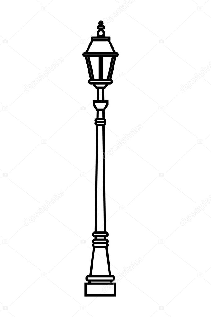 streetlight icon isolated black and white