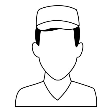 Kurye teslim meslek avatar siyah beyaz