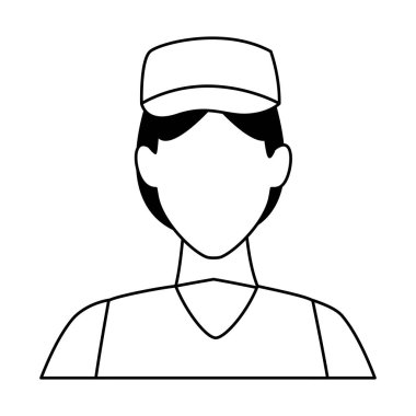 Kurye teslim meslek avatar siyah beyaz