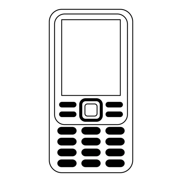 Dispositivo de comunicación del teléfono móvil blanco y negro — Vector de stock