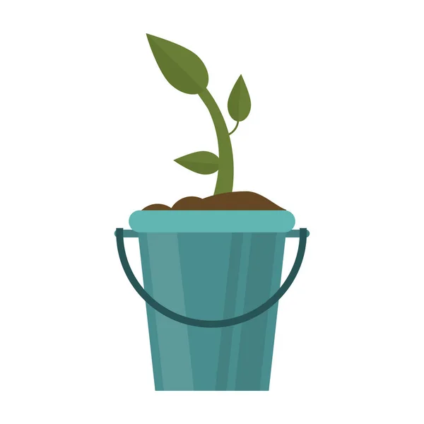 Plant in bucket symbol — Stock Vector