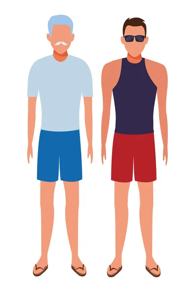 Vieil homme et jeune homme avatar — Image vectorielle