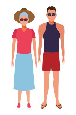 yaşlı kadın ve genç adam avatar