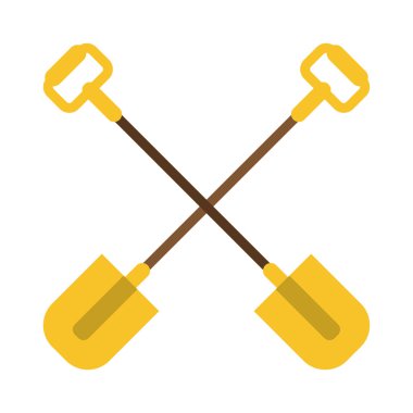 Bahçe araçları çarpı işareti sembol kürekler