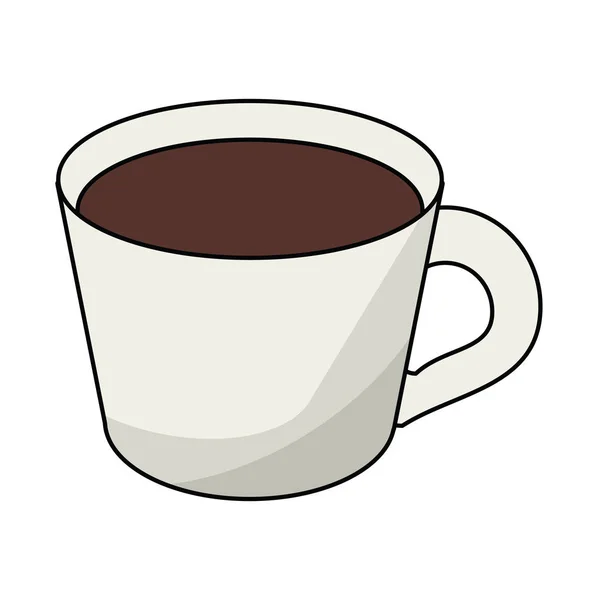 Taza de café bebida de dibujos animados — Vector de stock