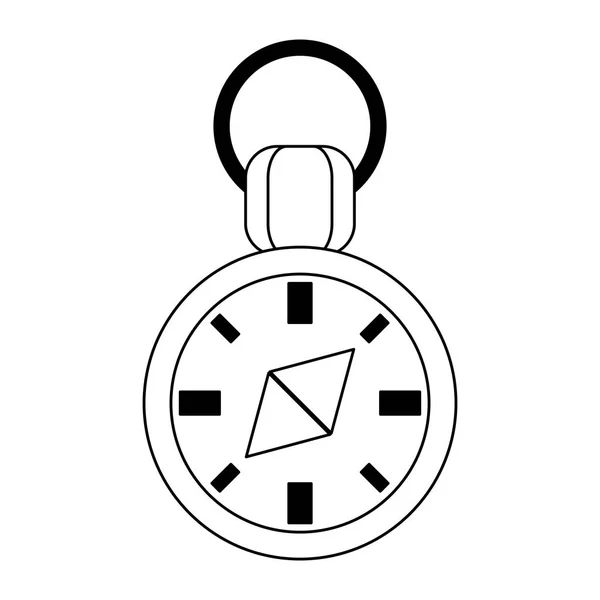 Navigering kompass symbol isolerade i svart och vitt — Stock vektor