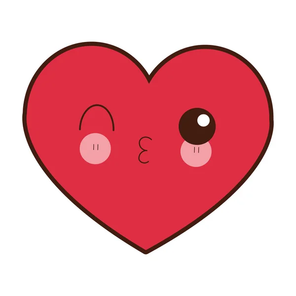 Heart flirting kawaii cartoon — Stock Vector