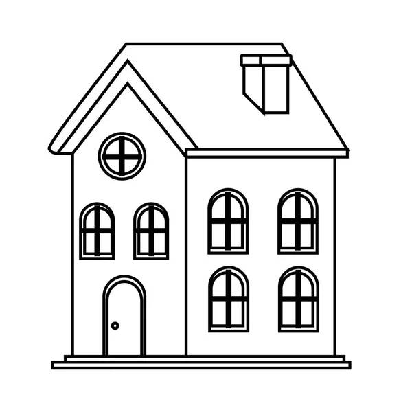 Icono de la casa aislado en blanco y negro — Archivo Imágenes Vectoriales