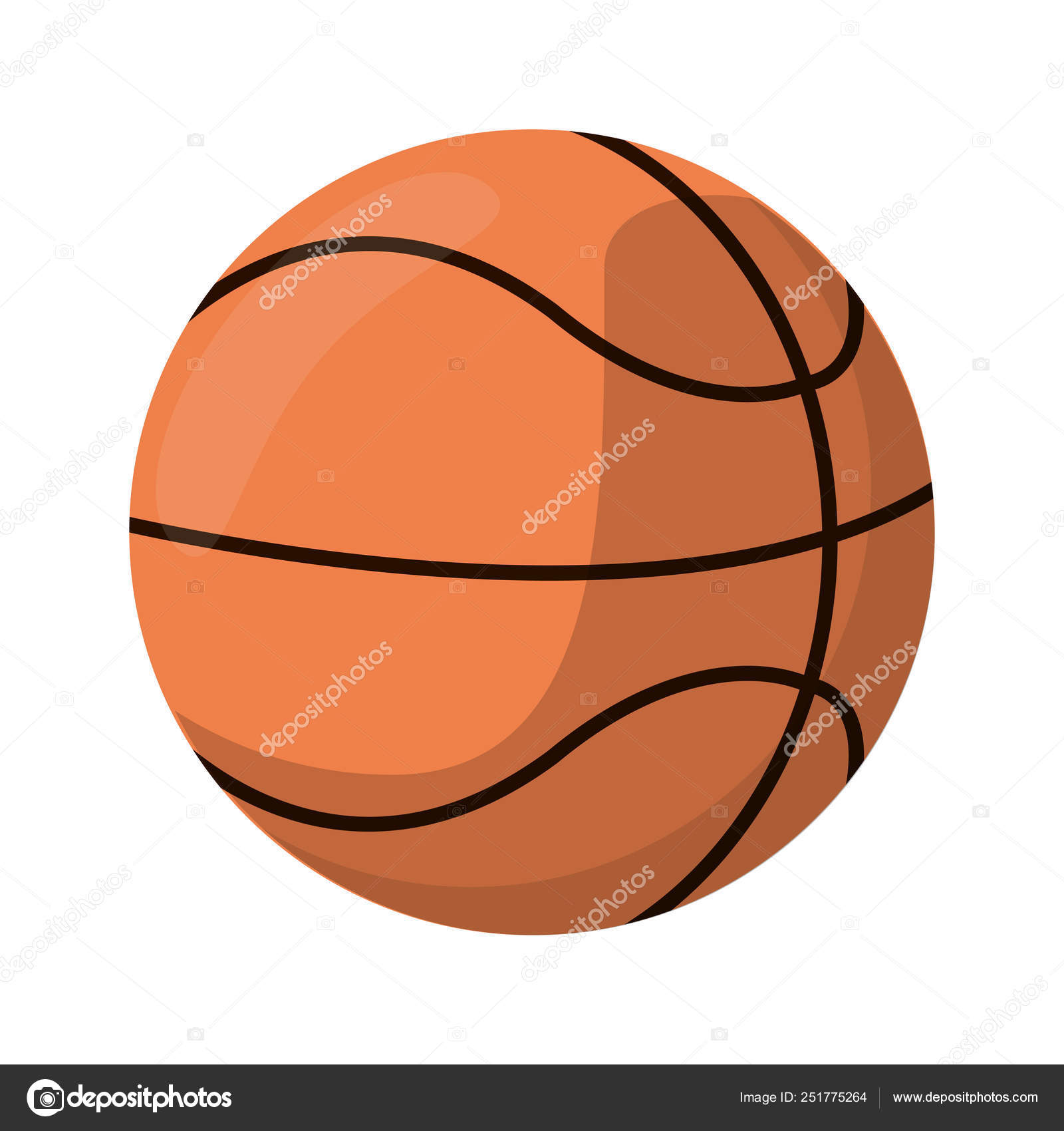 Desenho Animado Bonito Uma Bola Basquete imagem vetorial de