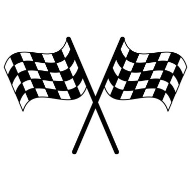 Sembol siyah beyaz bayrak yarışı çarpı işareti