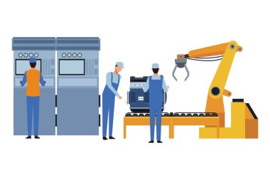 Sanayi araba üretim çizgi film