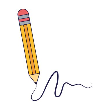 Yazı izole karikatür mavi satırları kalem