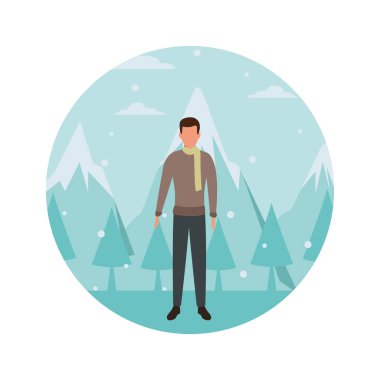 Kazak ve eşarp giyen adam