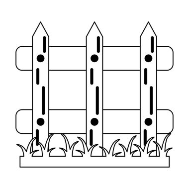 Çim siyah ve beyaz ile Bahçe Çiti