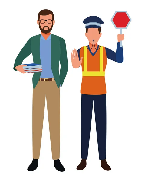 Emplois et travailleurs professionnels — Image vectorielle