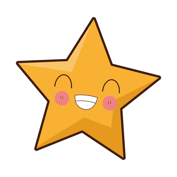 Star souriant kawaii dessin animé — Image vectorielle