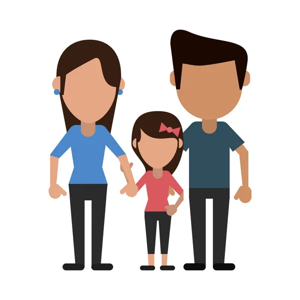 Aile avatar meçhul karikatür — Stok Vektör