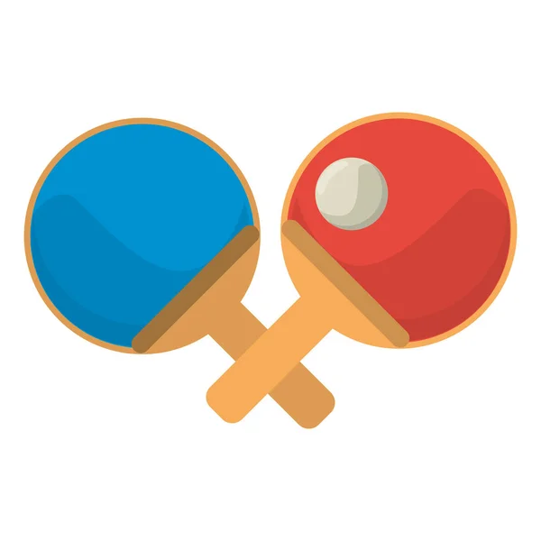 Ping pong rackets with ball — Stock Vector