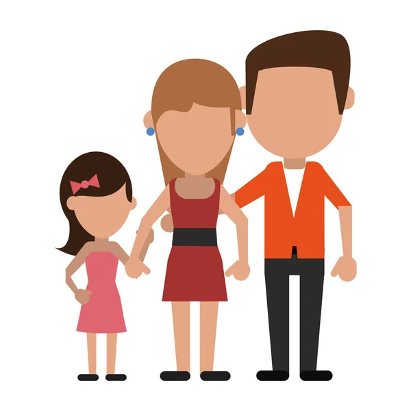 Family avatar faceless cartoon — Stock Vector