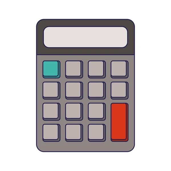 Calculator math apparaat geïsoleerd blauwe lijnen — Stockvector