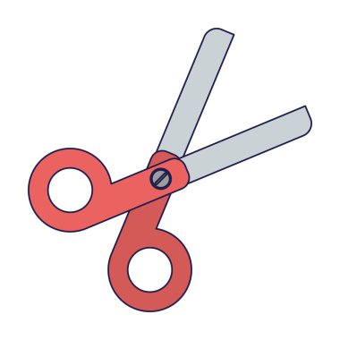 Okul izole kap mavi çizgiler makas