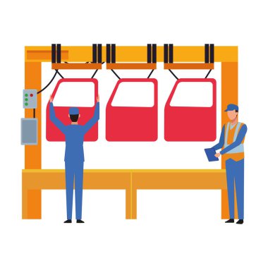 Sanayi araba üretim çizgi film