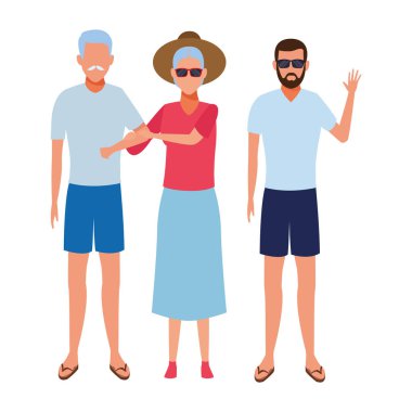yaşlı çift ve genç adam avatar