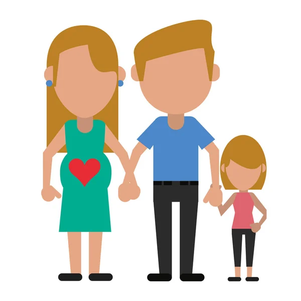 Familia avatar caricatura sin rostro — Vector de stock