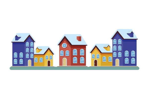 Iconos de casa y edificio — Vector de stock