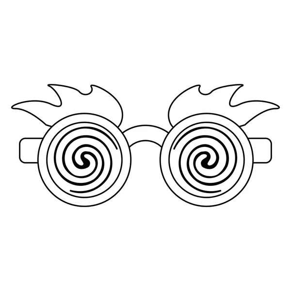 Gafas y ojos frente mascarilla broma en blanco y negro — Vector de stock