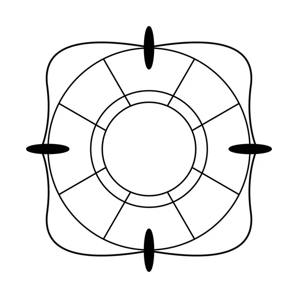Életmentő úszó szimbólum izolált fekete-fehér — Stock Vector