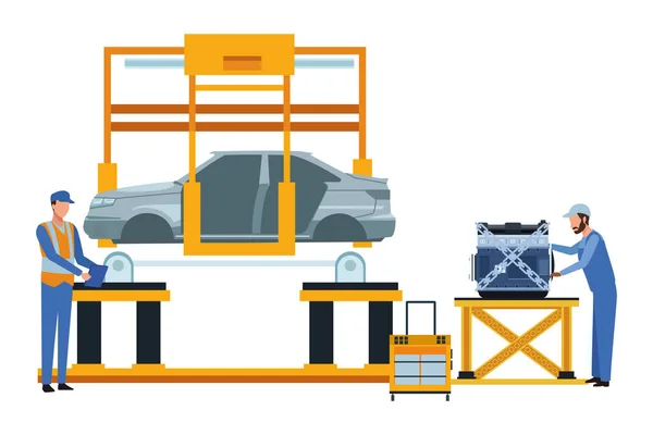 産業車製造漫画 — ストックベクタ