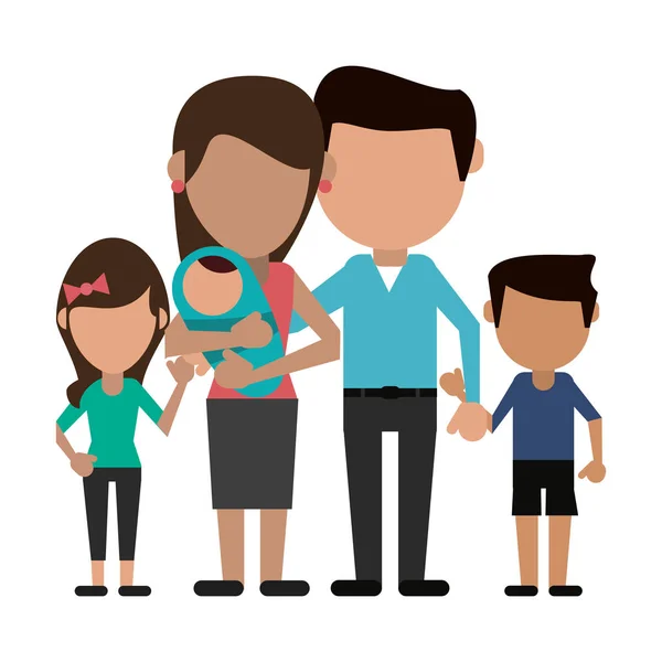 Familia avatar caricatura sin rostro — Vector de stock