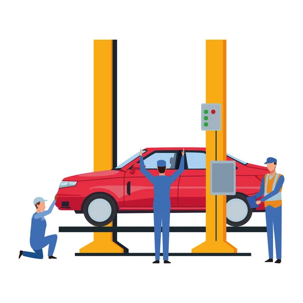 Industrie auto productie cartoon — Stockvector