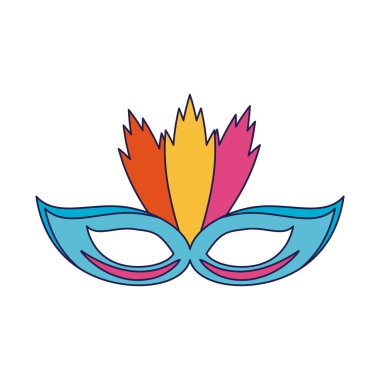 Tüy mavi çizgili parti maskesi