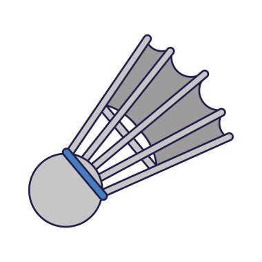 Spor badminton topu izole mavi çizgiler