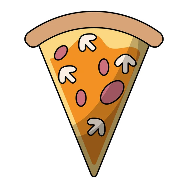 Pizza met paddestoelen Italiaans eten — Stockvector