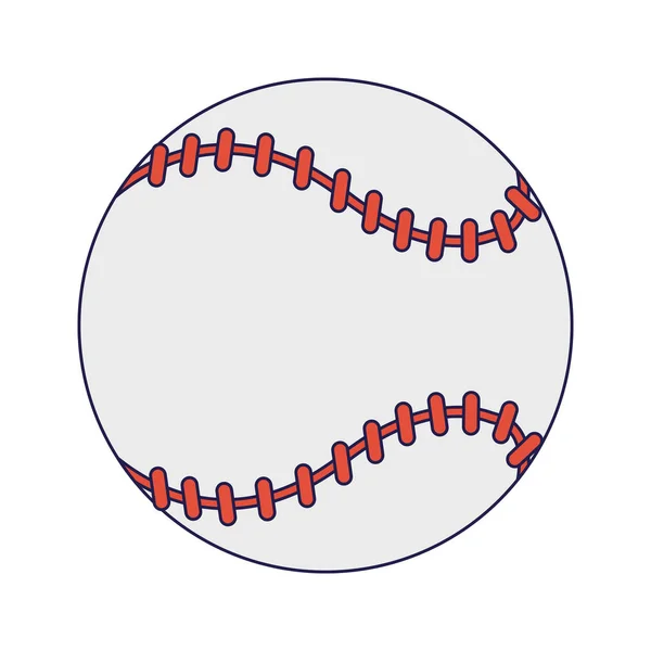 Pelota de béisbol dibujos animados líneas azules aisladas — Vector de stock