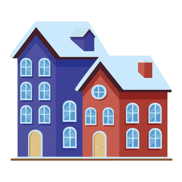 Casa y edificio icono aislado — Vector de stock