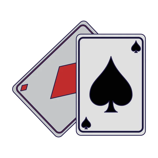Leisue pokera karty linie na białym tle niebieski — Wektor stockowy