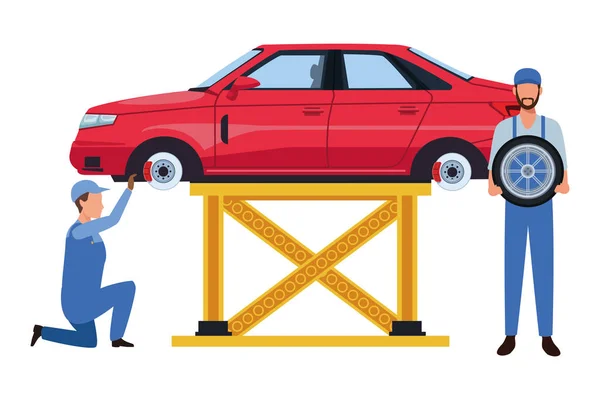 Auto service productie cartoon — Stockvector