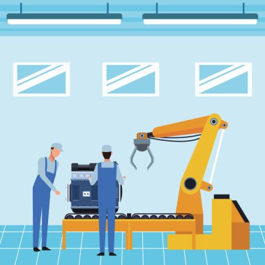 Sanayi araba üretim çizgi film