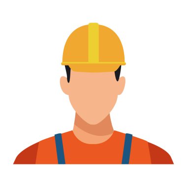 İnşaat işçisi avatar profil renkli