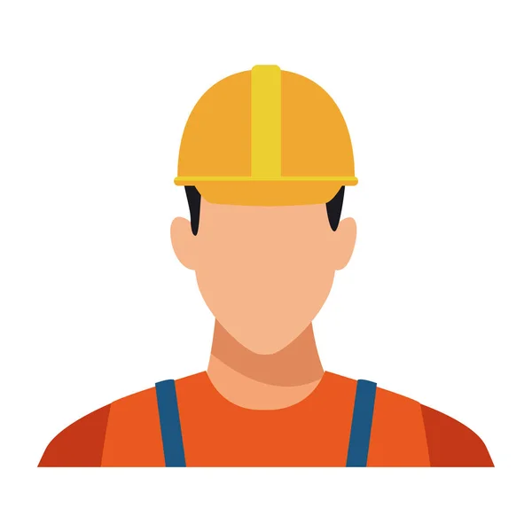 Trabajador de construcción avatar perfil colorido — Vector de stock