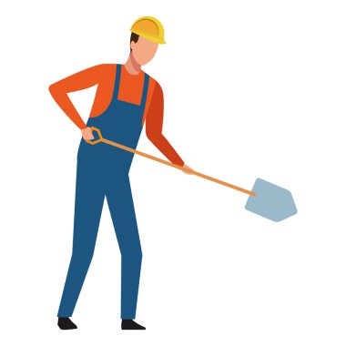 İnşaat işçisi kürek renkli ile