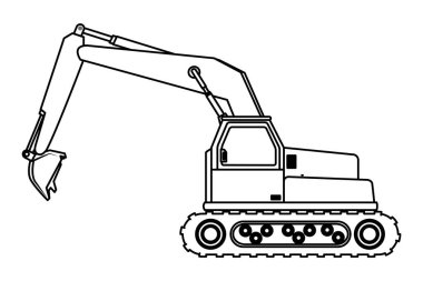 İnşaat araç beko siyah beyaz