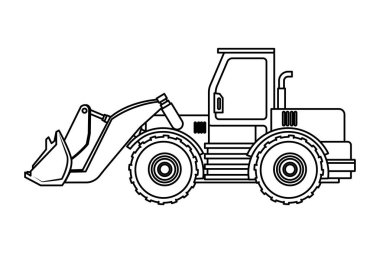 İnşaat araç beko siyah beyaz