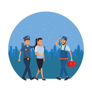 Genç kadın çizgi film